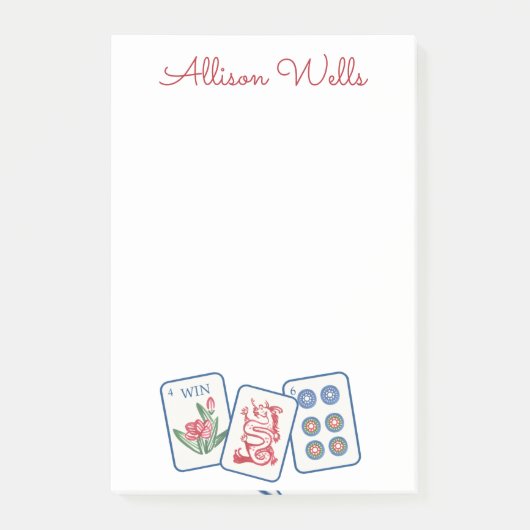 Post-it® Aquarelle Mahjong Carreaux Personnalisés (Devant)