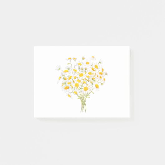 Post-it® aquarelle Margaret blanche et bouquet d'encre (Devant)