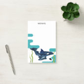Post-it® Aquarelle marine Orca Nom personnalisé (Bureau)