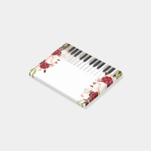 Post-it® aquarelle marsala fleurs piano
