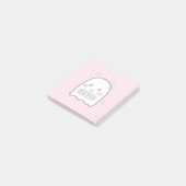 Post-it® Aquarelle mignonne Nom du fantôme rose Post-it Not (Incliné)