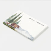 Post-it® Aquarelle mignonne personnalisée Ours de bois  (Incliné)