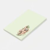 Post-it® Aquarelle mignonne Sloth & Feuilles tropicaux (Incliné)