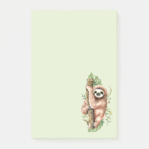 Post-it® Aquarelle mignonne Sloth & Feuilles tropicaux