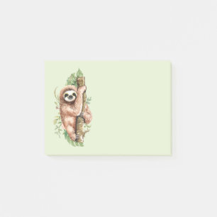 Post-it® Aquarelle mignonne Sloth & Feuilles tropicaux