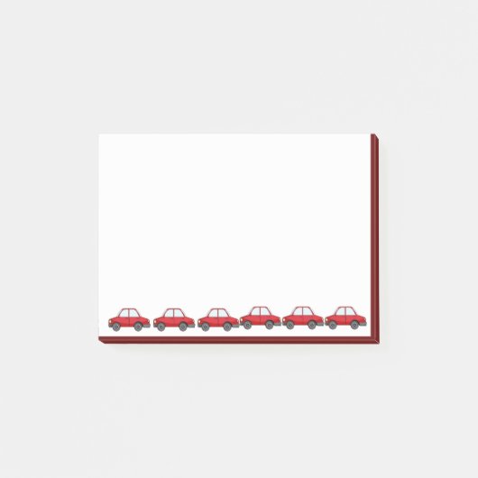 Post-it® Aquarelle mignonneVoitures automobiles rouges (Devant)