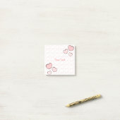 Post-it® Aquarelle moderne Coeurs roses Personnalisés (Sur un bureau)