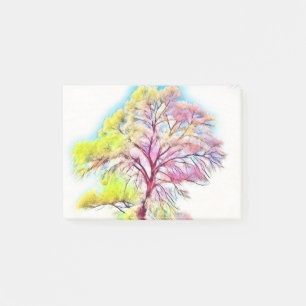 Post-it® Aquarelle moderne des arbres enneigés colorés