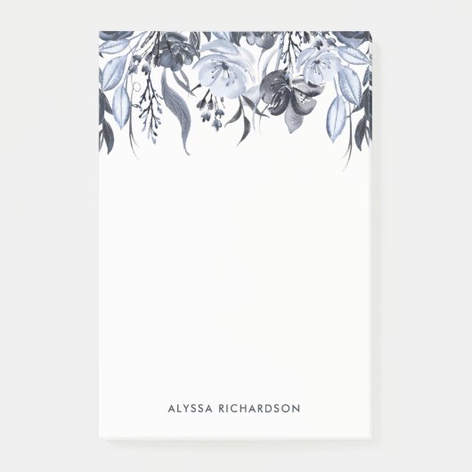 Post-it® Aquarelle | moderne florale foncée (Devant)