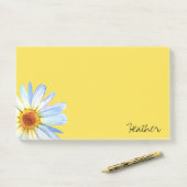 Post-it® Aquarelle moderne Jaune Blanc Faisée Personnaliser (Sur un bureau)