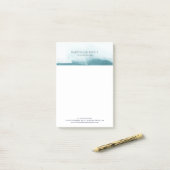 Post-it® Aquarelle moderne | Notes post-it Turquoises (Sur un bureau)