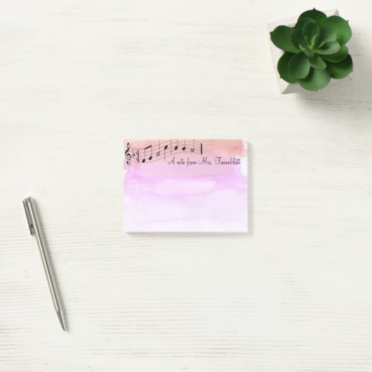 Post-it® Aquarelle musicale de bloc - notes (Bureau)