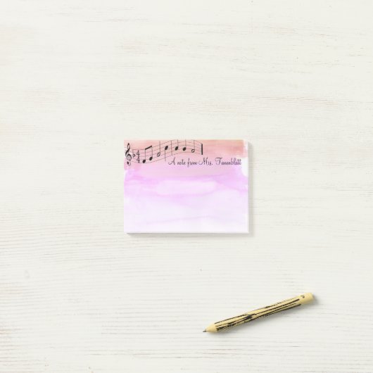 Post-it® Aquarelle musicale de bloc - notes (Sur un bureau)