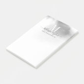 Post-it® Aquarelle noire et blanche Abstraite Monogramme (Incliné)