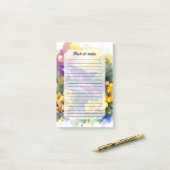 Post-it® Aquarelle Océan Dauphins Fleurs Tropicales (Sur un bureau)