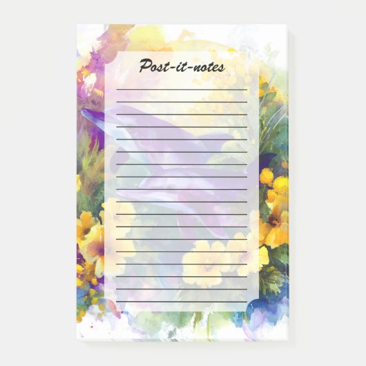 Post-it® Aquarelle Océan Dauphins Fleurs Tropicales (Devant)