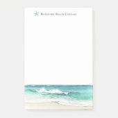 Post-it® Aquarelle Ocean vagues étoile de mer Bloc-notes (Devant)