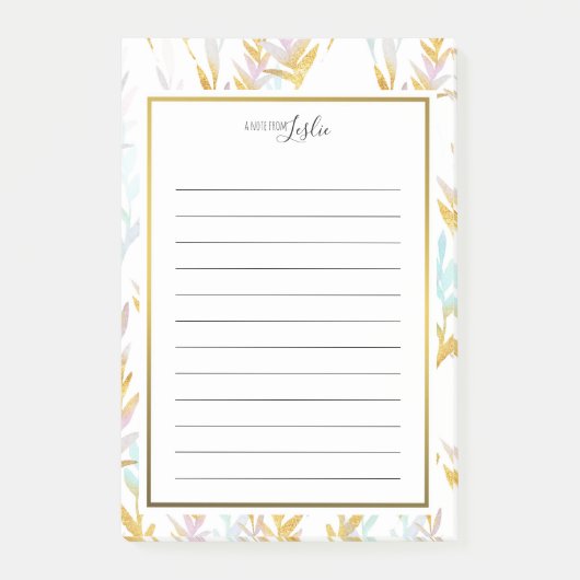 Post-it® Aquarelle Or & Bleu Feuille Une Note Du Bloc-Notes (Devant)