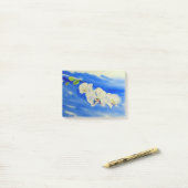 Post-it® Aquarelle orchidée peinture onirique nuages ciel (Sur un bureau)