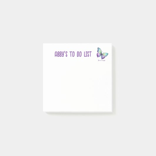 Post-it® Aquarelle Papillon Vous êtes assez Rappel (Devant)