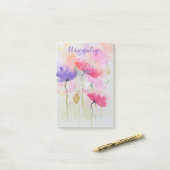Post-it® Aquarelle Pastel Floral (Sur un bureau)