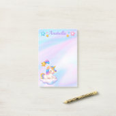 Post-it® Aquarelle Pastel Stars et Baby Unicorn (Sur un bureau)