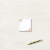 Post-it® Aquarelle Peonis Rose Peach Floral Boho (Sur un bureau)