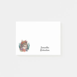 Post-it® Aquarelle personnalisée Boho Cat