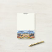 Post-it® Aquarelle personnalisée Bull Moose Notes post-it (Sur un bureau)