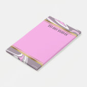 Post-it® Aquarelle personnalisée en marbre rose et gris 4x6 (Incliné)