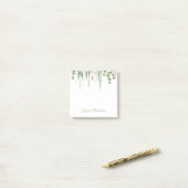 Post-it® Aquarelle personnalisée Eucalyptus Vert (Sur un bureau)