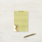 Post-it® Aquarelle personnalisée profil de chat Whiskers Li (Sur un bureau)