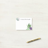 Post-it® Aquarelle personnalisée Succulente (Sur un bureau)