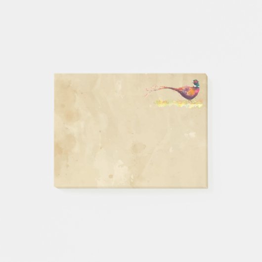 Post-it® Aquarelle Pheasant Jeu Oiseau Faune Nature Art (Devant)