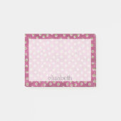 Post-it® Aquarelle Pois Messy - chaux et rose chaud (Devant)