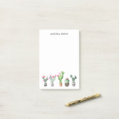 Post-it® Aquarelle Poted Succulents et cactus (Sur un bureau)