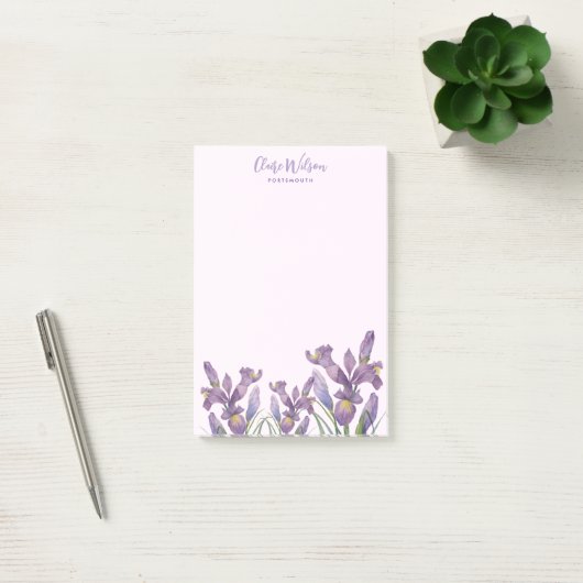 Post-it® Aquarelle Purple Iris Notes de message Rappel (Bureau)