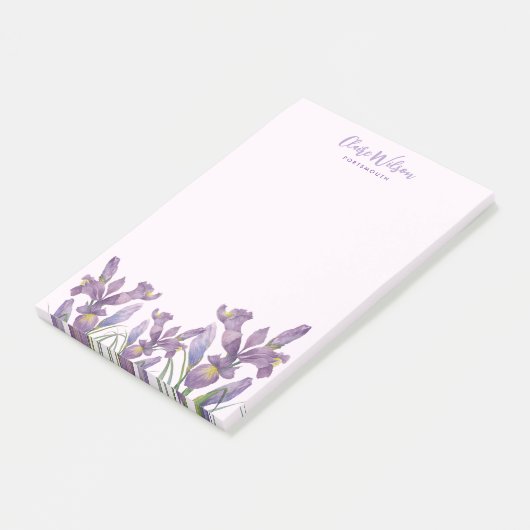 Post-it® Aquarelle Purple Iris Notes de message Rappel (Incliné)