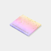 Post-it® Aquarelle Rainbow personnalisée Faux Gold Foil (Incliné)