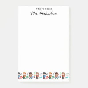 Post-it® Aquarelle Retour à l'école Étudiants Globe