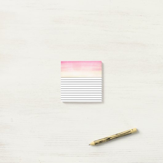 Post-it® Aquarelle rose | (Sur un bureau)
