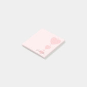 Post-it® Aquarelle rose Coeurs Élégant Chic tendance Simple (Incliné)