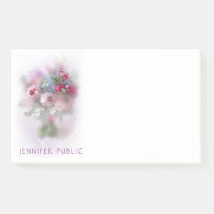 Post-it® Aquarelle Rose colorée Fleurs Modèle Floral