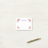 Post-it® Aquarelle rose du jardin floral Personnaliser (Sur un bureau)