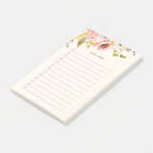 Post-it® Aquarelle rose et crème Florale à faire (Incliné)