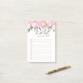 Post-it® Aquarelle rose et rose floral (Sur un bureau)