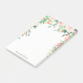 Post-it® Aquarelle rose féminine Florale avec votre nom (Incliné)