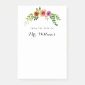 Post-it® Aquarelle rose Floral Enseignant Post-it Note (Devant)