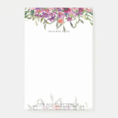 Post-it® Aquarelle rose floral personnalisé (Devant)