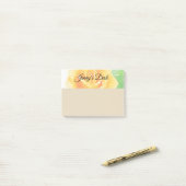 Post-it® Aquarelle Rose Jaune (Sur un bureau)